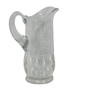 Clear Cut Glass Carafe Pitcher 5.25” Creamer Syrup Brunch Dispenser Formal Small